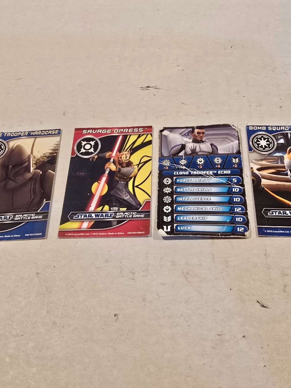 Star Wars Galactic Battle Game 12 cards